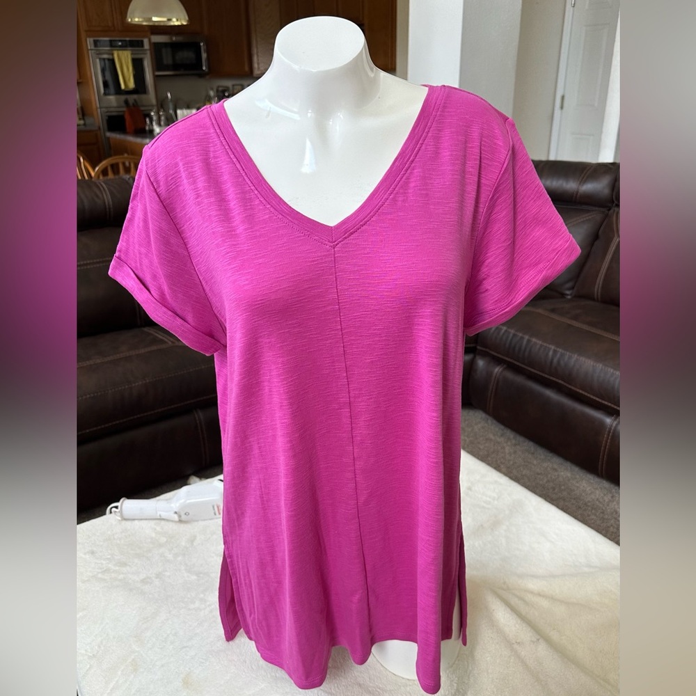 J-Jill Pima short-sleeve v-neck tee